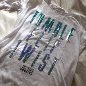 Tumble, flip, twist girls cheer, gymnastics, or dance long sleeve shirt